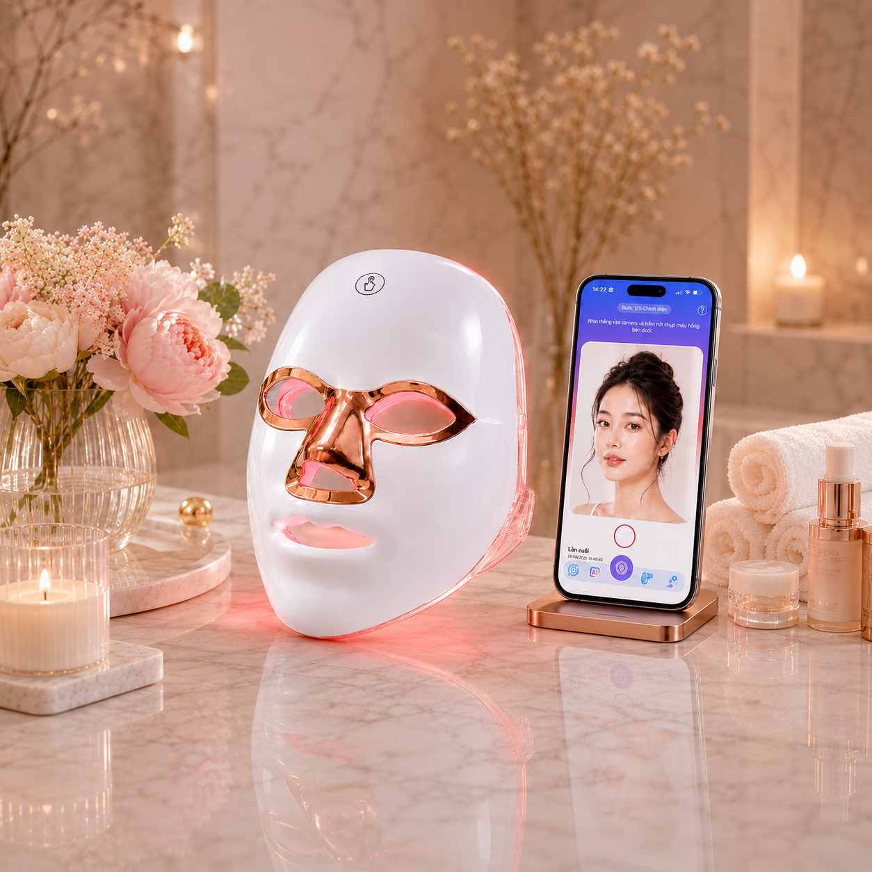 JBA AI FACE FOR HER — Mặt nạ LED và app AI Skin Tracking